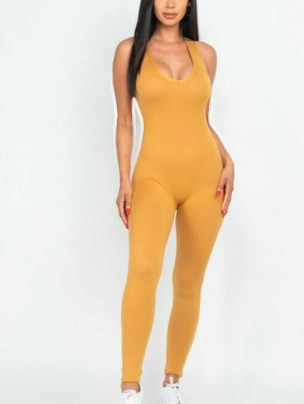 Kloset Envy Scoop Neck Sleeveless Mustard Women's Jumpsuit Sz. Small